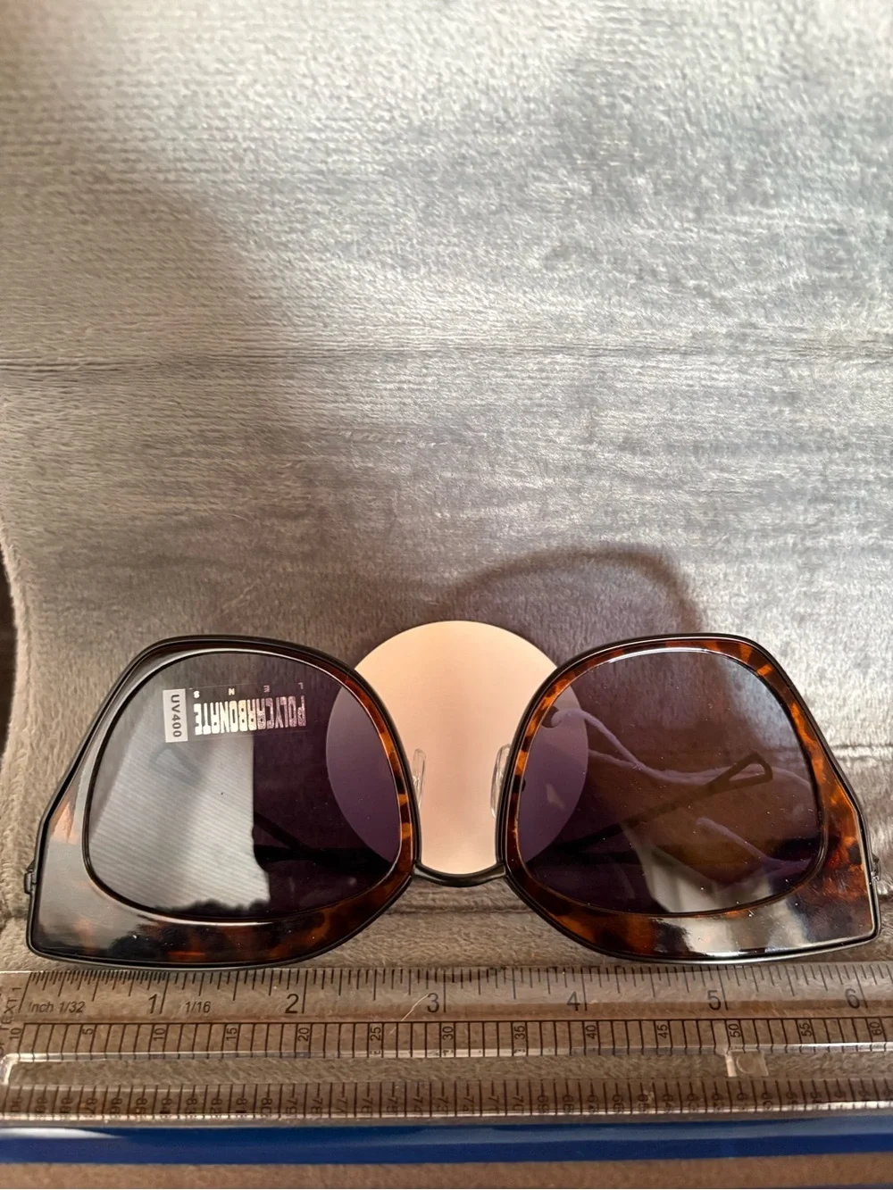 Tortoiseshell Cat Eye Sunglasses with Purple Lenses